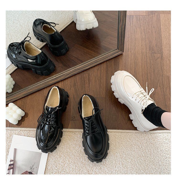 Faux Leather Platform Lace-Up Shoes BH22 MK Kawaii Store