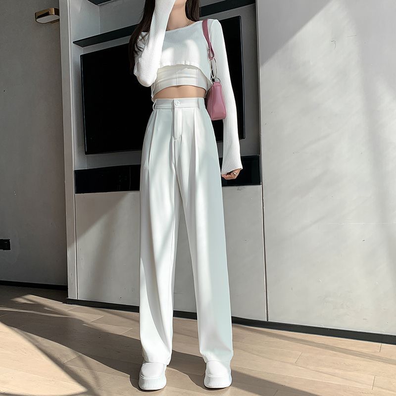 High-Waist Wide-Leg Dress Pants dd24 MK Kawaii Store