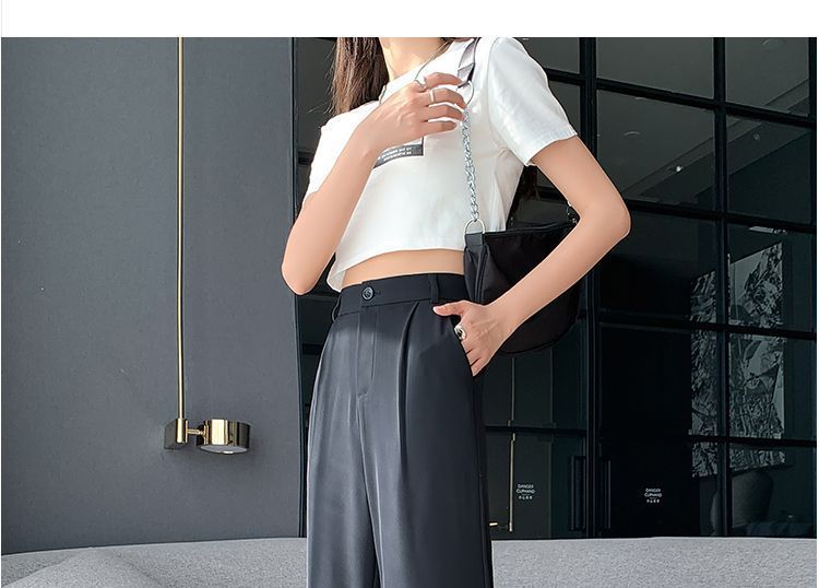 High-Waist Wide-Leg Dress Pants dd24 MK Kawaii Store