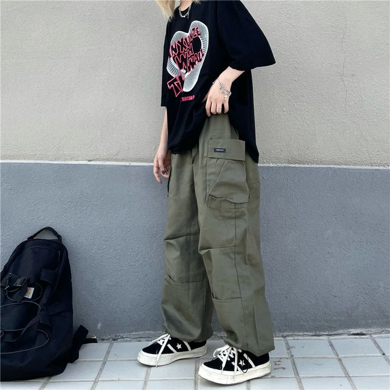 Wide-Leg Cargo Pants dd34 MK Kawaii Store