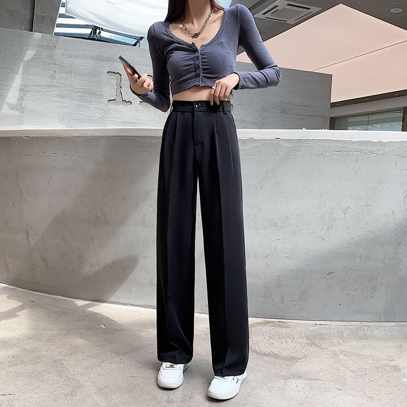 High-Waist Wide-Leg Trousers dd30 MK Kawaii Store