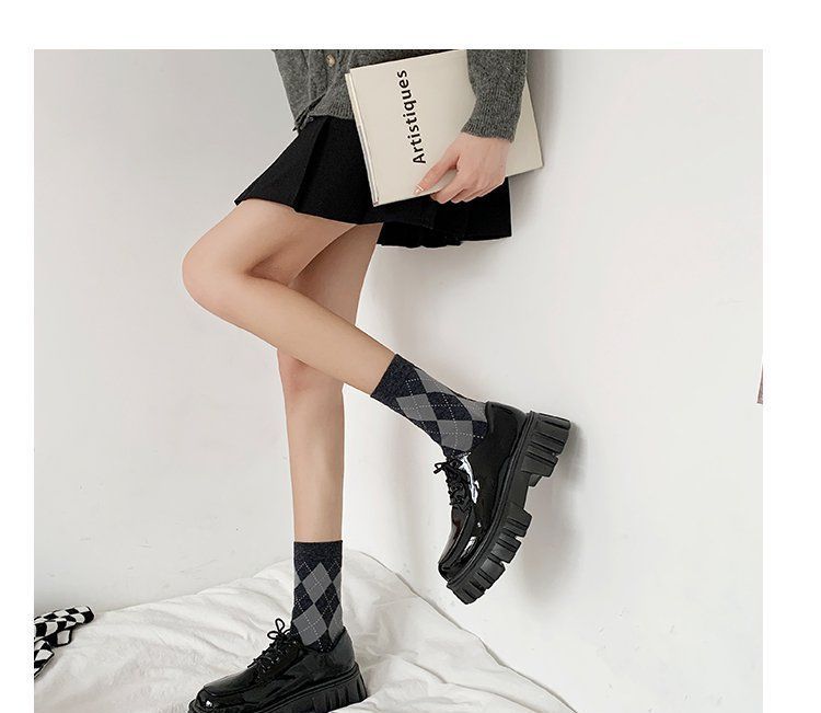 Platform Block Heel Lace Up Shoes BH26 MK Kawaii Store