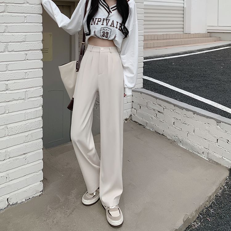 High Waist Wide Leg Dress Pants dd5 MK Kawaii Store