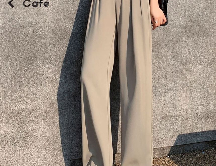 High Waist Wide Leg Dress Pants (Various Designs) dd25 MK Kawaii Store