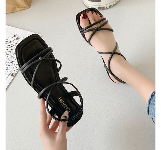 Strappy Flat Sandals cc7 MK Kawaii Store