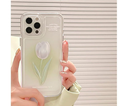 Tulip Rose Transparent Phone Case - iPhone W351 MK Kawaii Store