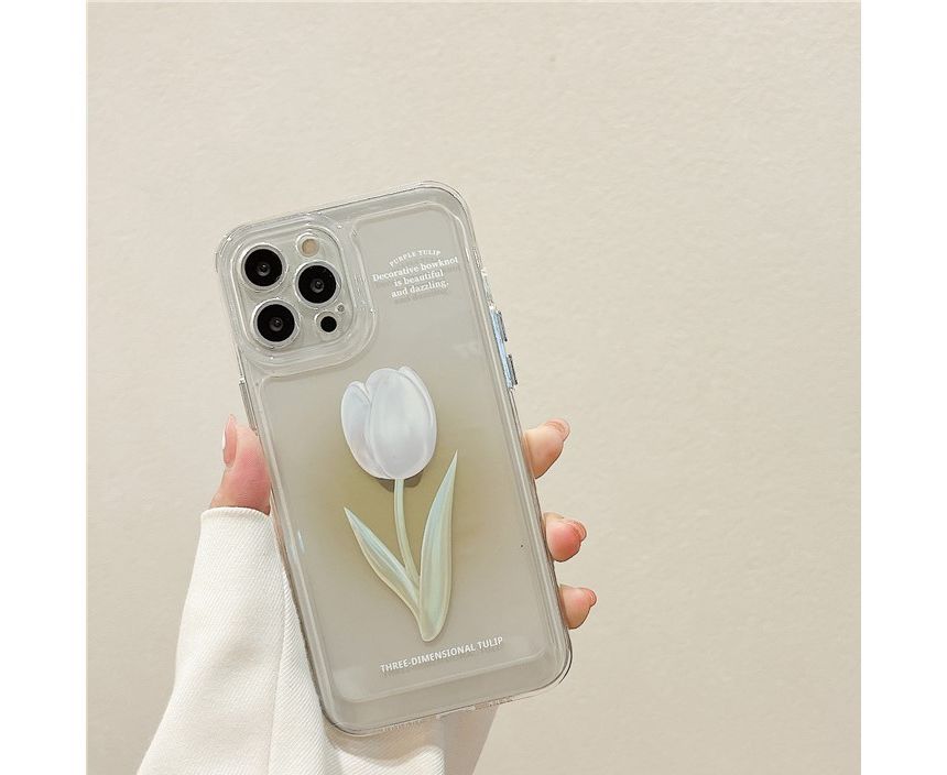 Tulip Rose Transparent Phone Case - iPhone W351 MK Kawaii Store