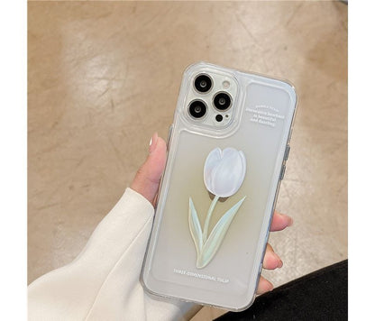 Tulip Rose Transparent Phone Case - iPhone W351 MK Kawaii Store