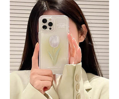 Tulip Rose Transparent Phone Case - iPhone W351 MK Kawaii Store