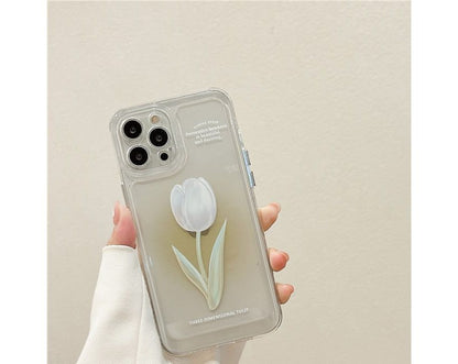 Tulip Rose Transparent Phone Case - iPhone W351 MK Kawaii Store