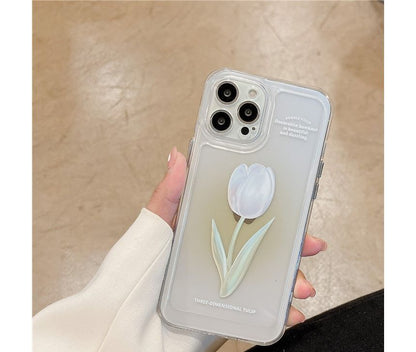 Tulip Rose Transparent Phone Case - iPhone W351 MK Kawaii Store