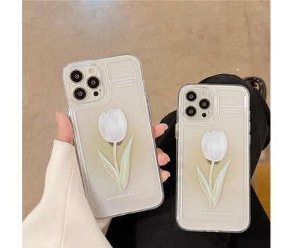 Tulip Rose Transparent Phone Case - iPhone W351 MK Kawaii Store