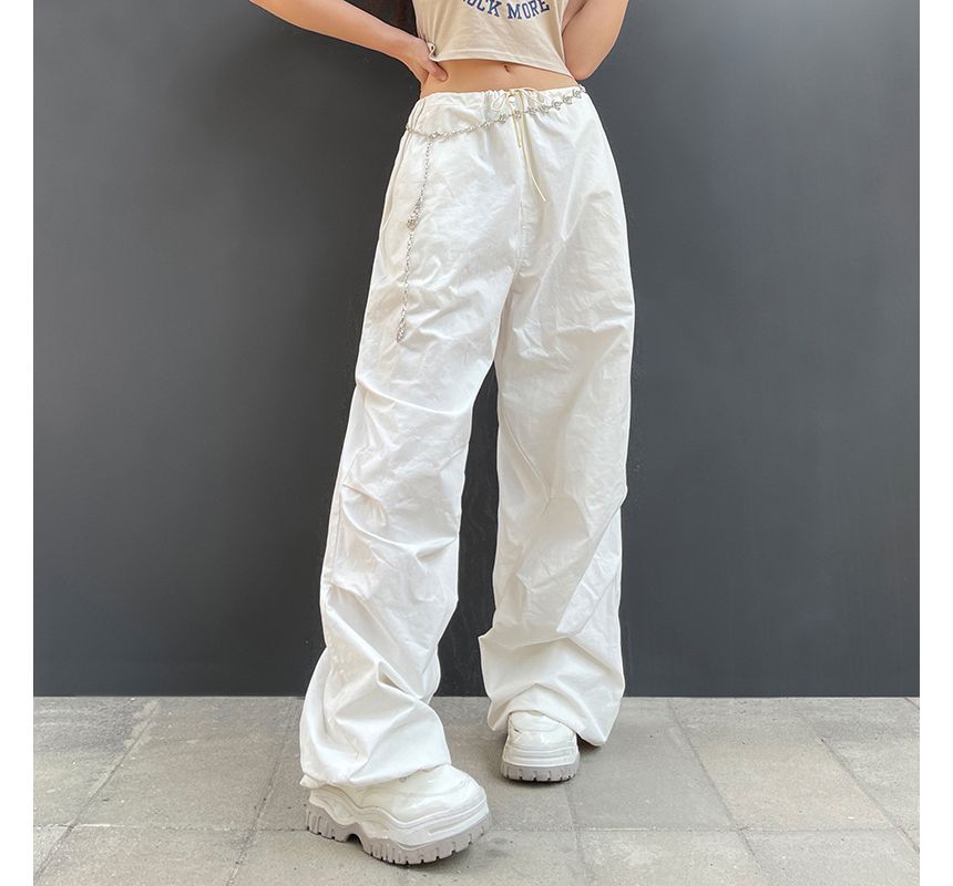 Low-Waist Loose-Fit Cargo Wide-Leg Pants dd21 MK Kawaii Store