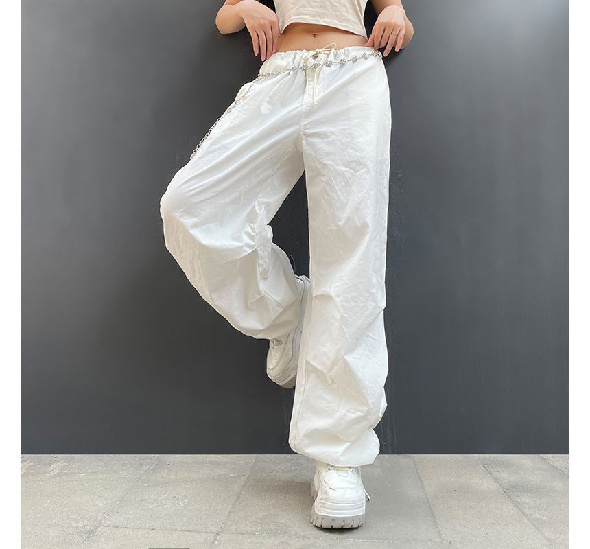 Low-Waist Loose-Fit Cargo Wide-Leg Pants dd21 MK Kawaii Store