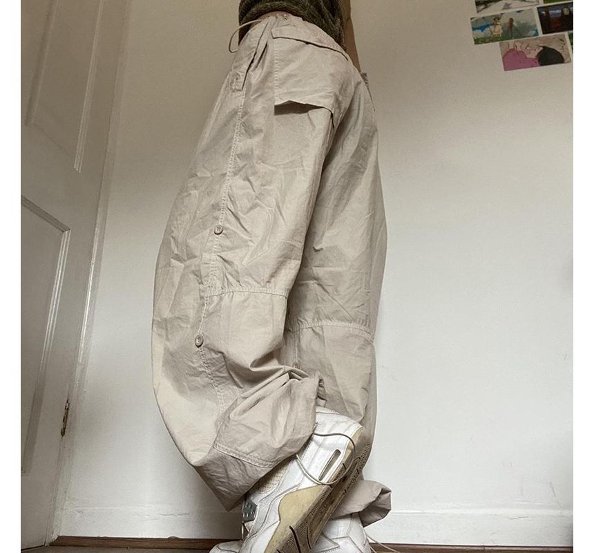 High Waist Wide Leg Cargo Pants dd2 MK Kawaii Store