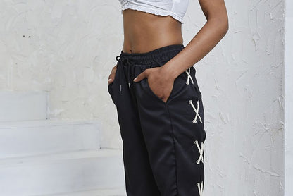 High Waist Side Lace-Up Straight-Fit Sweatpants ZJ8 MK Kawaii Store