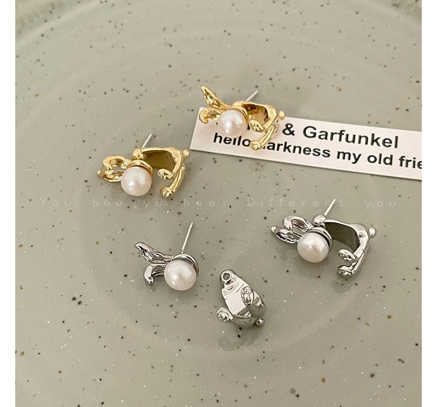 Faux Pearl Rabbit Stud Earring MK18601 MK Kawaii Store