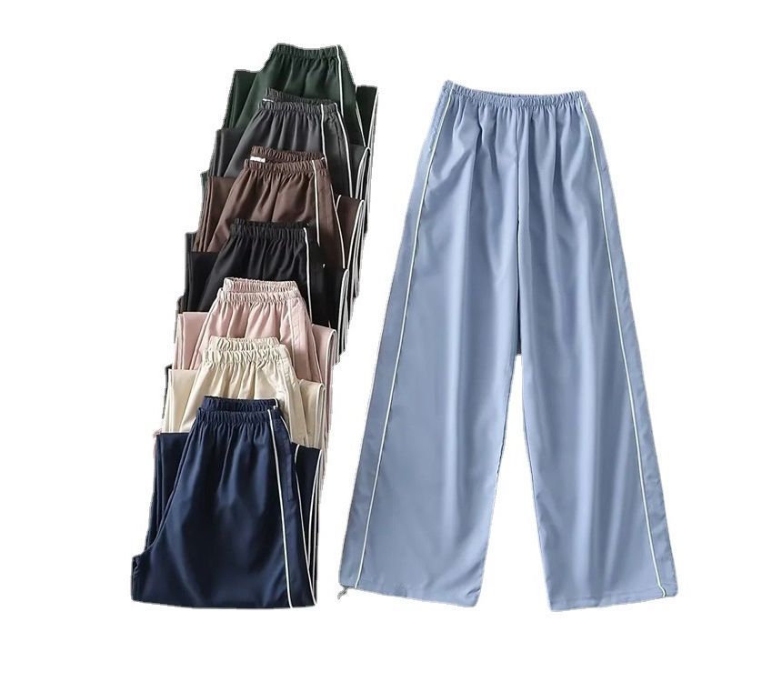 Low Rise Striped Loose-Fit Wide-Leg Sweatpants dd23 MK Kawaii Store