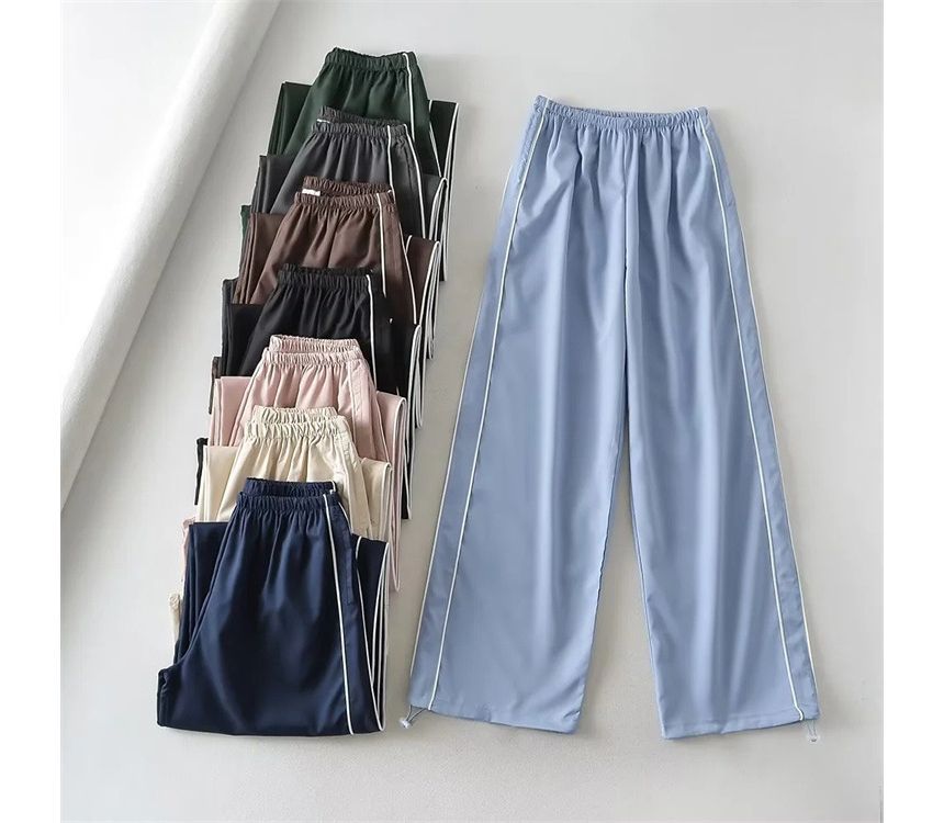 Low Rise Striped Loose-Fit Wide-Leg Sweatpants dd23 MK Kawaii Store