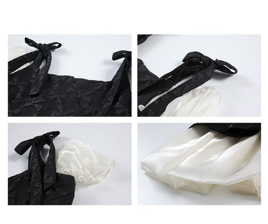 Short-Sleeve Cold Shoulder Pattern Mini A-Line Dress aa13 MK Kawaii Store