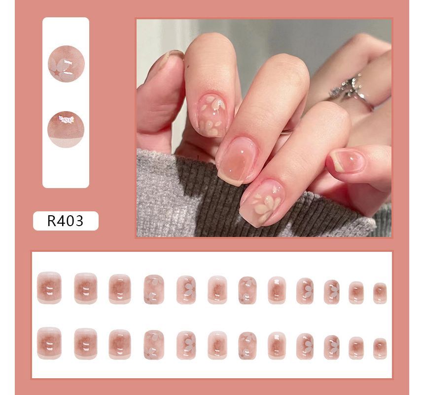 Floral Faux Nail Tips ZS1070 MK Kawaii Store