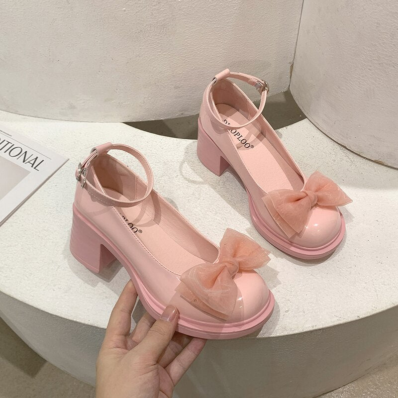 Lolita Style Mary Jane High Heels Shoes - Kimi