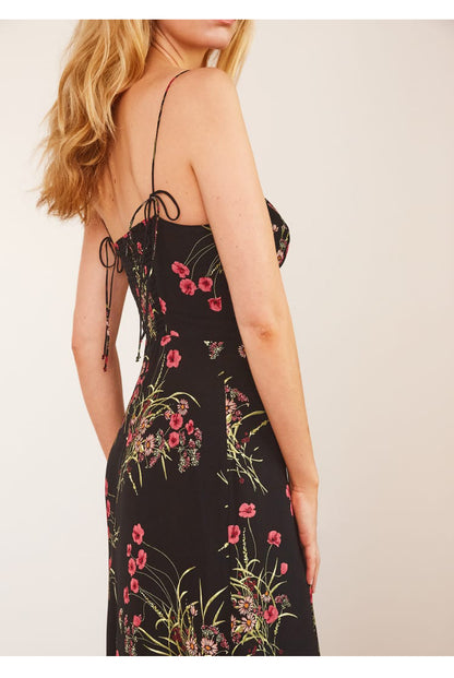 Juliette Black Floral Dress - Pink Pink