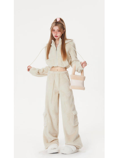 Y2K Lamb Wool Sports Suit - Kimi Kimi