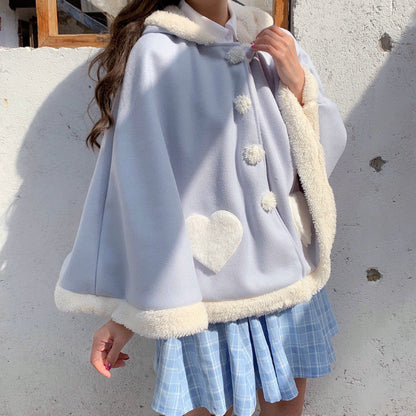 Kawaii Lolita Sweet Red Heart Cape MK Kawaii Store