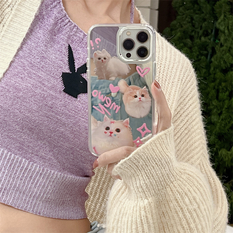 Cute Cat Mirror Phone Case susan