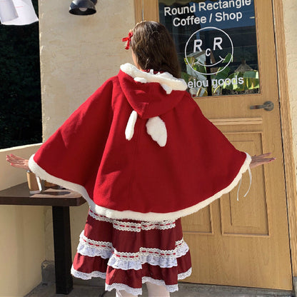 Kawaii Lolita Sweet Red Heart Cape MK Kawaii Store