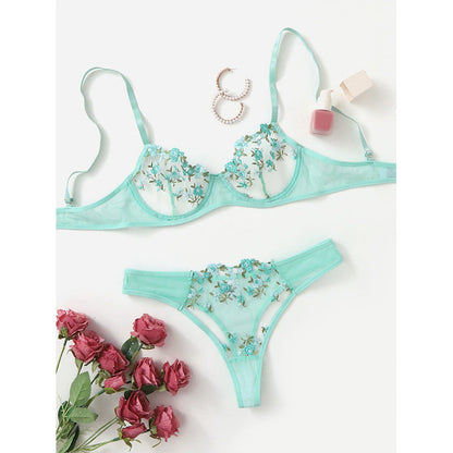 Sweet Green Cute Floral Lingerie SP18627 MK Kawaii Store