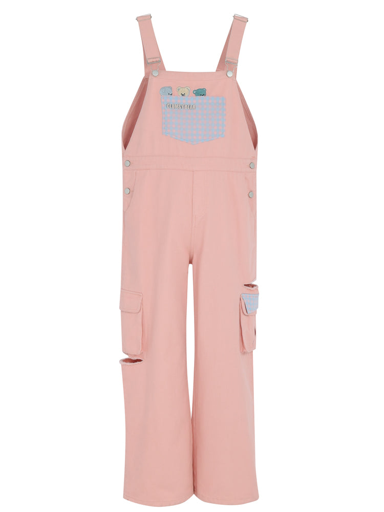 Soft Spring Pink Bears Overalls ON633