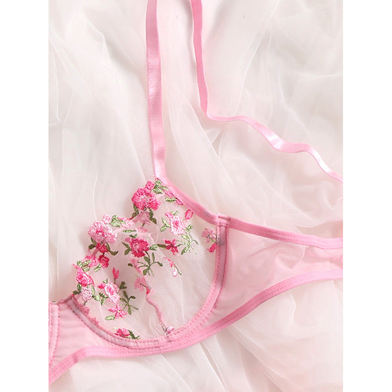 Sweet Pink Cute Floral Lingerie MK Kawaii Store