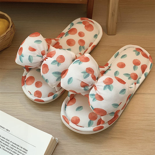 Cute Bow Soft Bottom Slippers