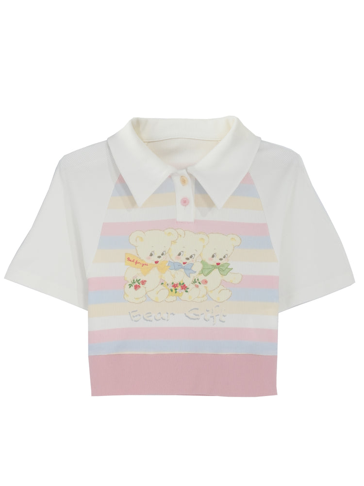 Cute Pastel Rainbow White Bears T-shirt ON629 ONI