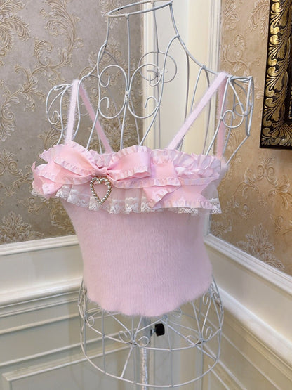 Pink Sweater Cardigan With Bow Short Sling Suit MK18732 Susan