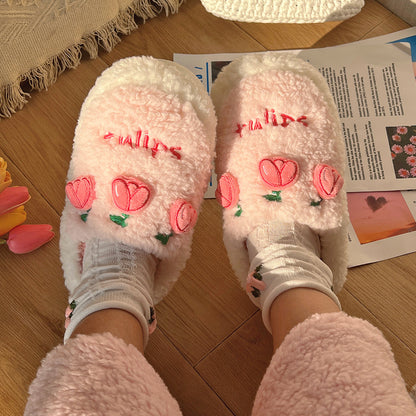 Tulip Fluffy Winter Slippers MK Kawaii Store