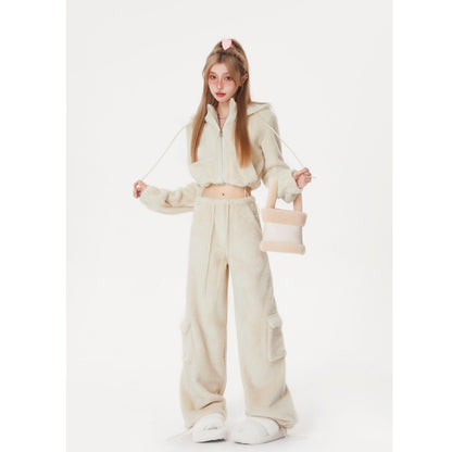 Y2K Lamb Wool Sports Suit - Kimi Kimi