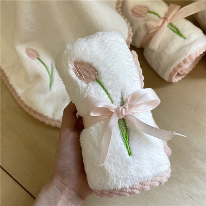 Tulip Embroidery Towel MK Kawaii Store