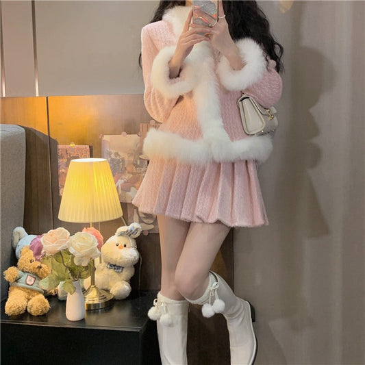 Pink Classic Winter Suit MK Kawaii Store