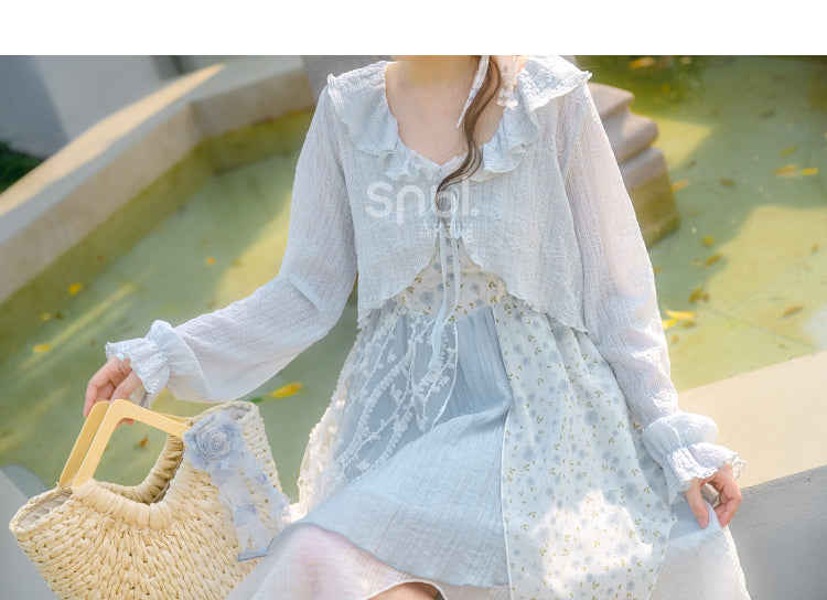 Cute Soft Girl Sky Blue Spring Cardigan ON626