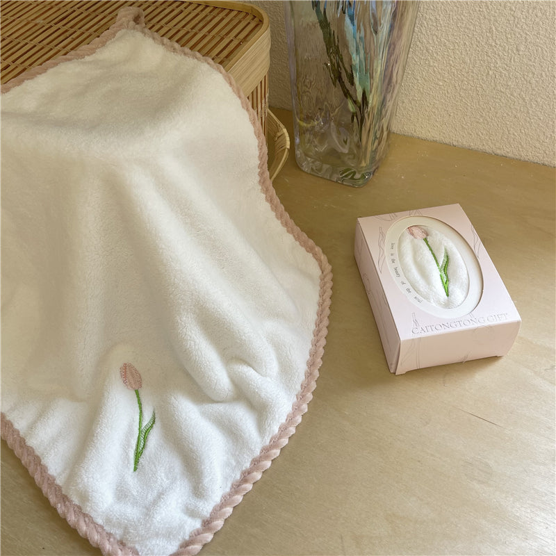 Tulip Embroidery Towel MK Kawaii Store