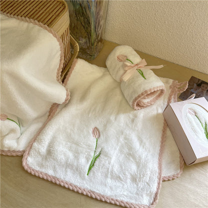 Tulip Embroidery Towel MK Kawaii Store