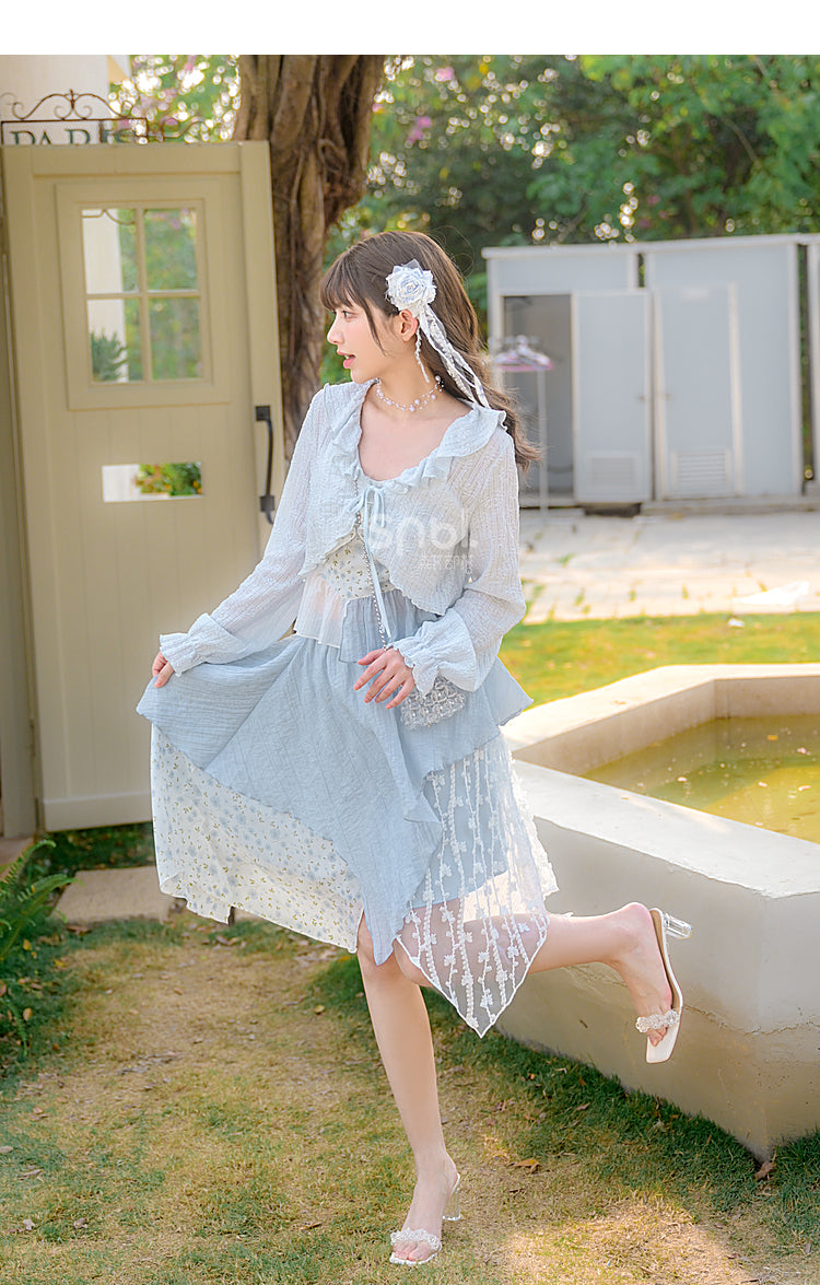 Cute Soft Girl Sky Blue Spring Cardigan ON626 MK Kawaii Store