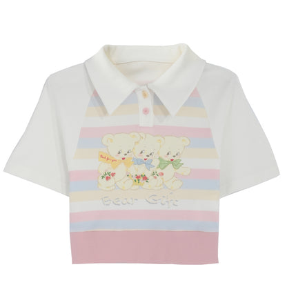 Cute Pastel Rainbow White Bears T-shirt ON629 ONI