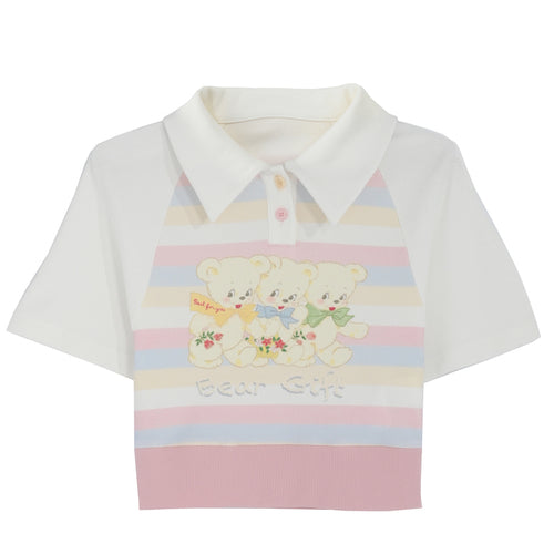 Cute Pastel Rainbow White Bears T-shirt ON629