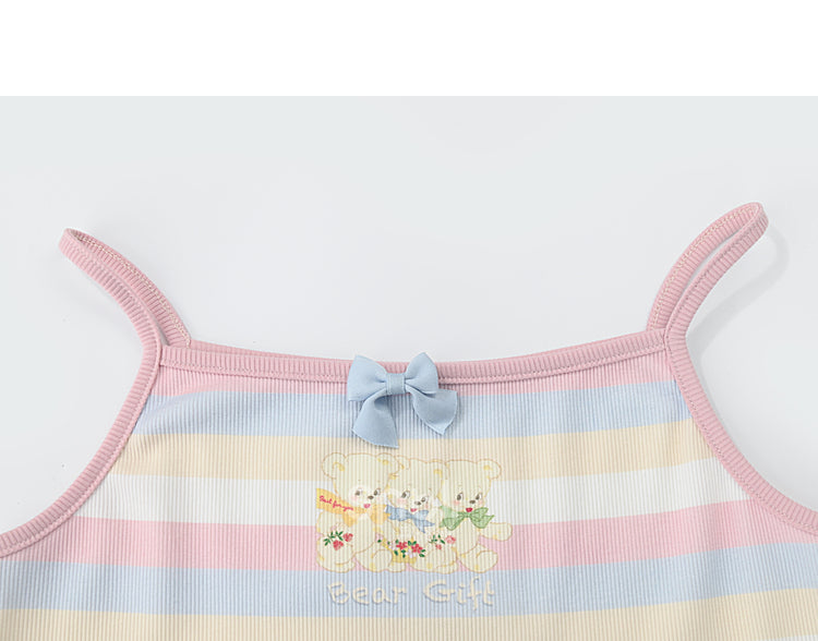 Pastel Rainbow Spaguetty Straps Bears Top ON630 ONI