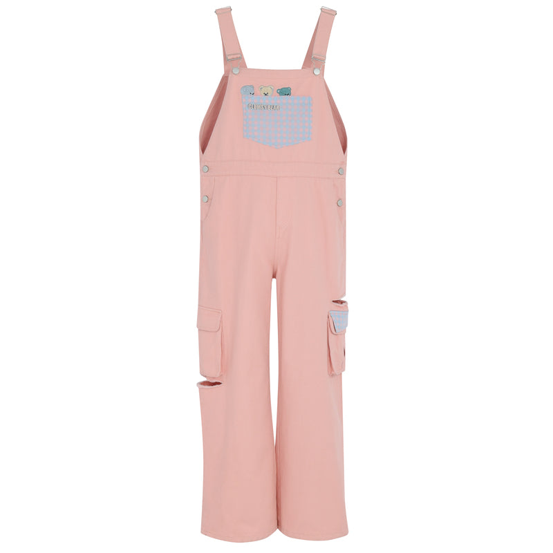 Soft Spring Pink Bears Overalls ON633 ONI