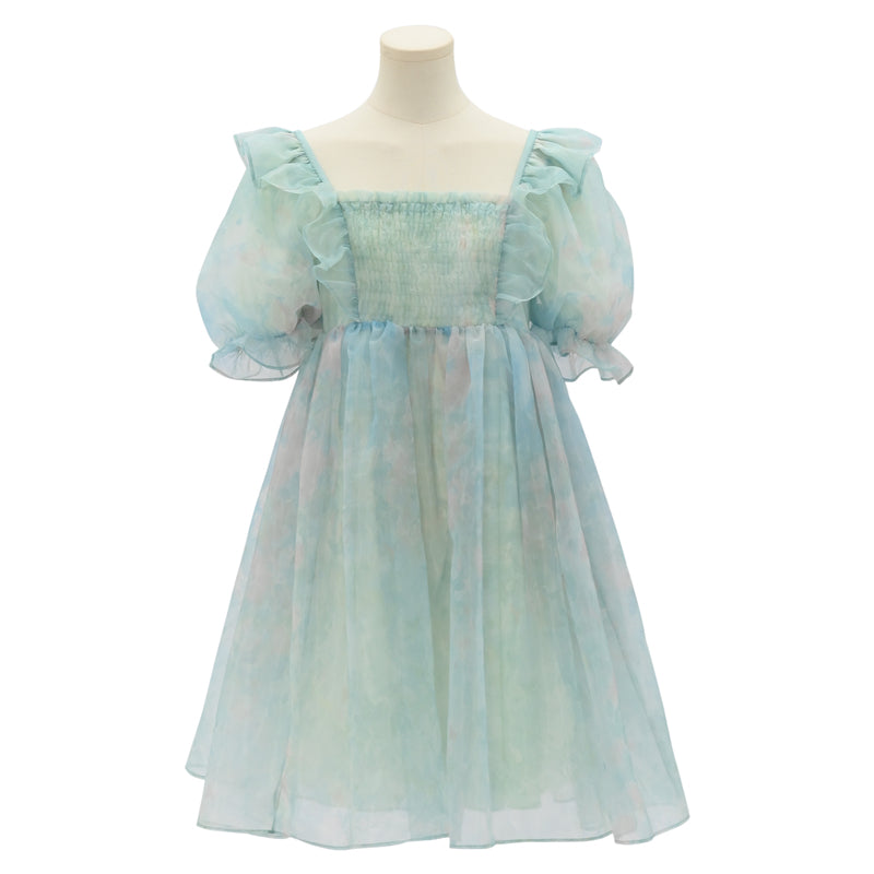 Cute Dreamy Girly Ocean Blue Ruffles Dress ON623 MK Kawaii Store
